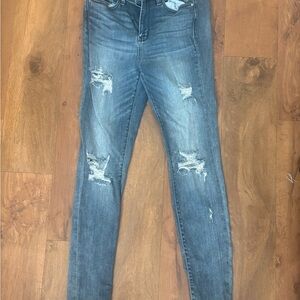 Judy Blue Light Blue Distressed Skinny Jeans